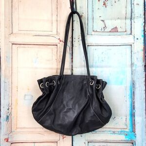 Vera Pelle Black Leather Purse Made in Italy